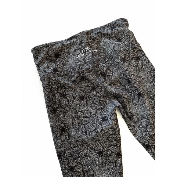 Lorna Jane Sophia Core Floral Print Leggings Gray/Black Size S - Picture 3 of 7